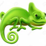 zelený chameleon.